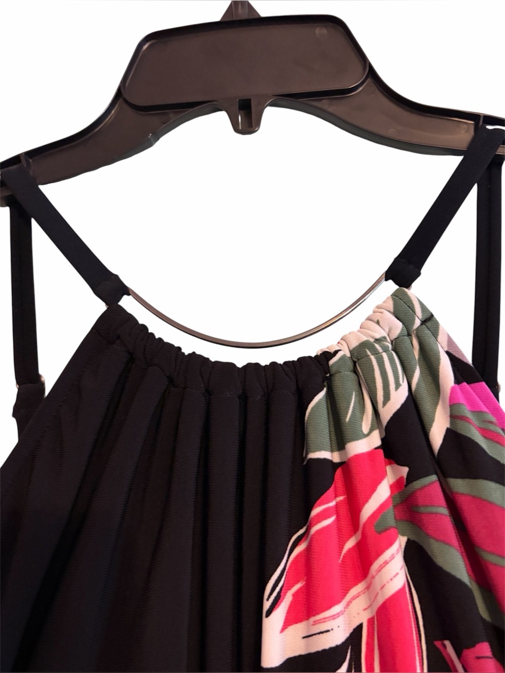MAGICSUIT BLACK TROPICAL FLORAL IN PLACE PARKER ONE PIECE SWIMSUIT SWIM DRESS - Picture 2 of 9